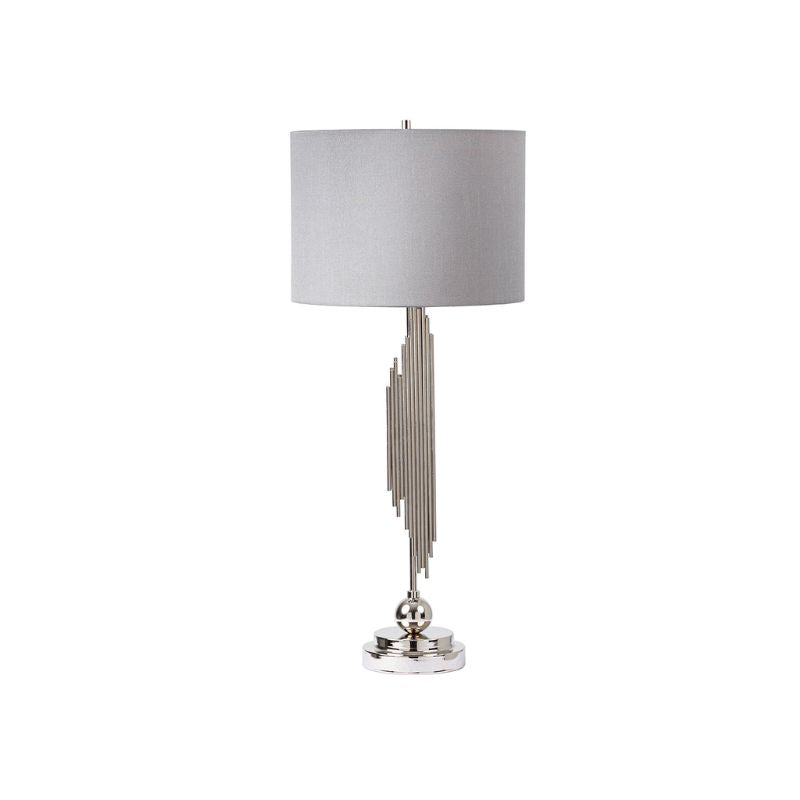 Ari 83cm Chrome Table Lamp With Grey Shade