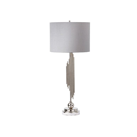 Ari 83cm Chrome Table Lamp With Grey Shade