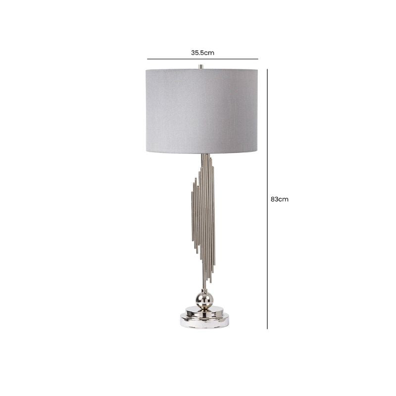 Ari 83cm Chrome Table Lamp With Grey Shade