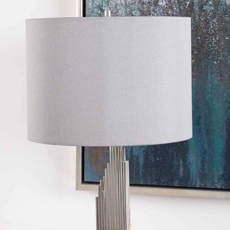 Ari 83cm Chrome Table Lamp With Grey Shade