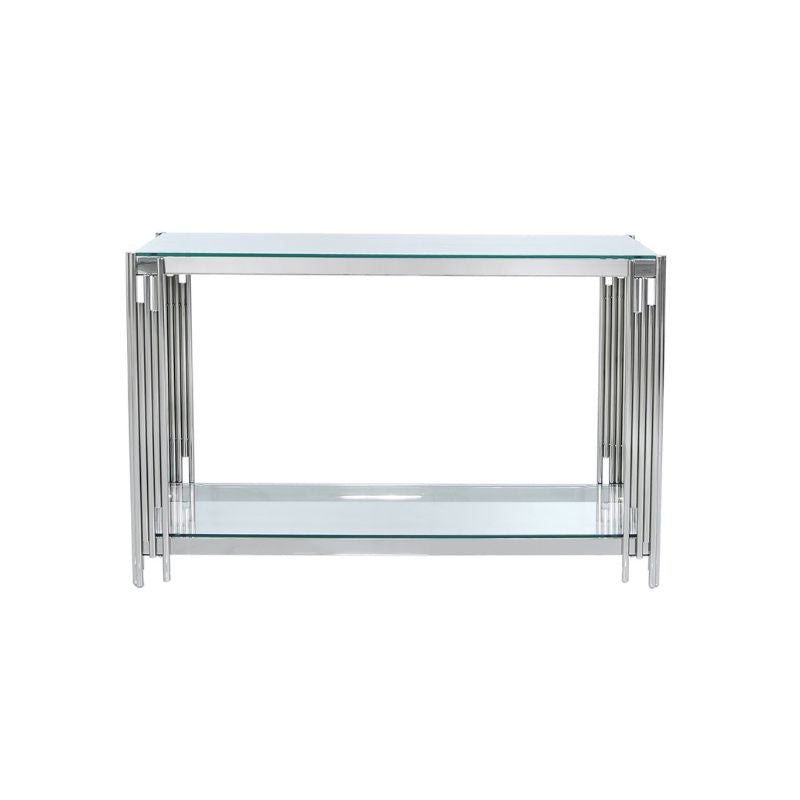 Ari Steel Tubes and Glass Console Table