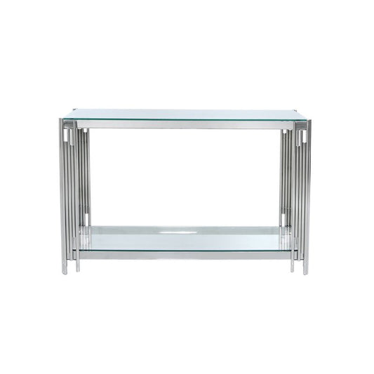 Ari Steel Tubes and Glass Console Table