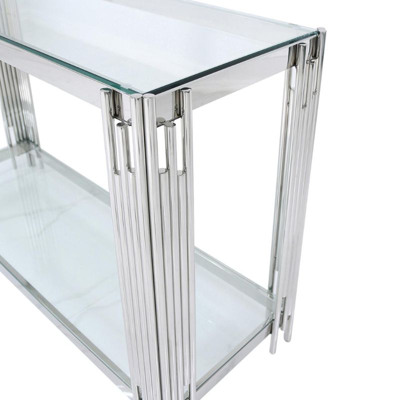 Ari Steel Tubes and Glass Console Table