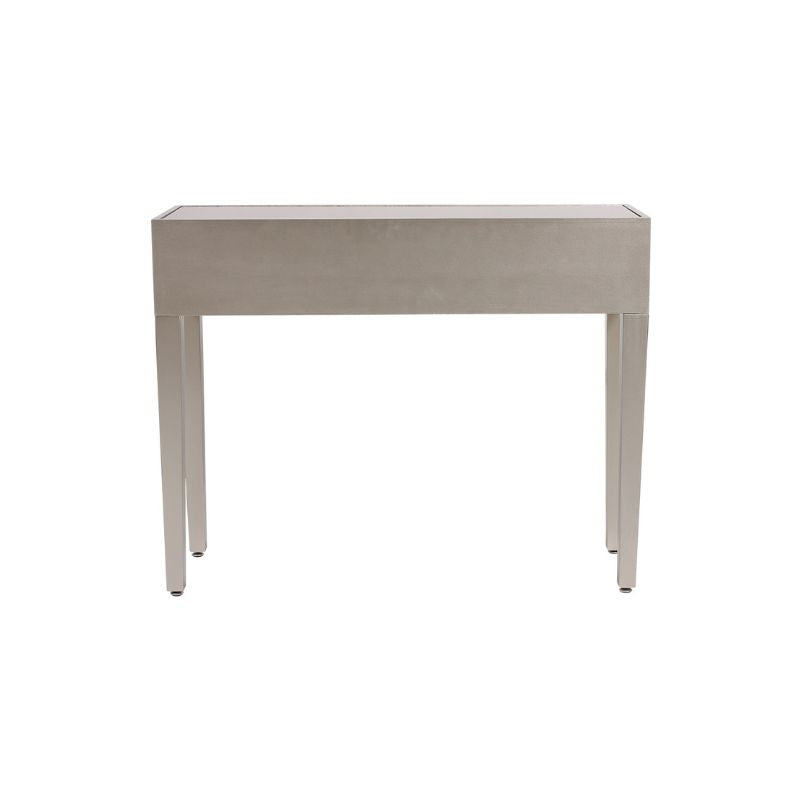 Elliot 2 Drawer Console Gold with Gold Mirror Top and Silver Handles