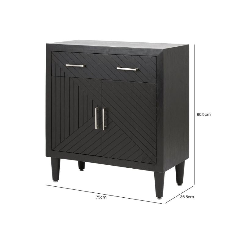 Mara Black 1 Drawer 2 Door Cabinet