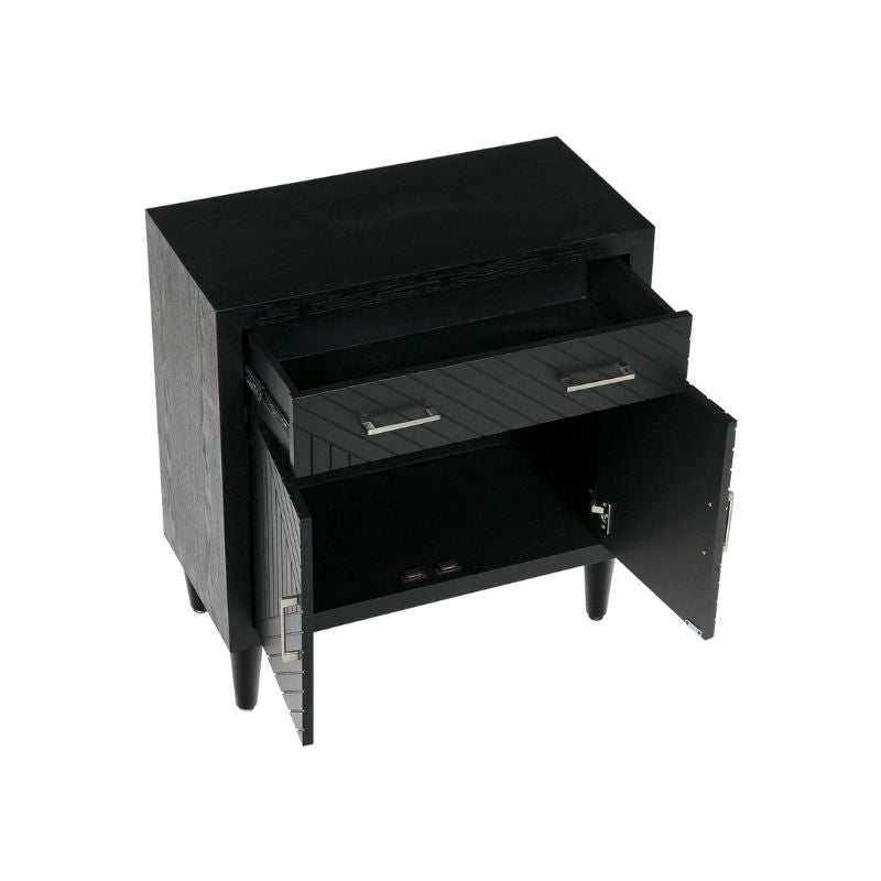 Mara Black 1 Drawer 2 Door Cabinet