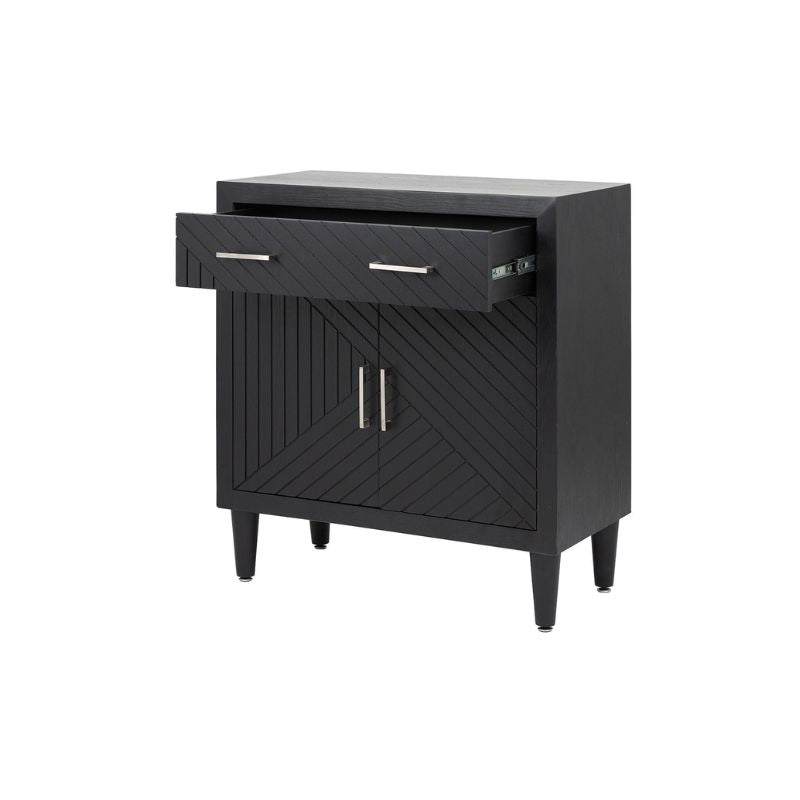 Mara Black 1 Drawer 2 Door Cabinet