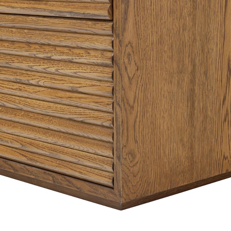 Ribbed Walnut Chest of Drawers