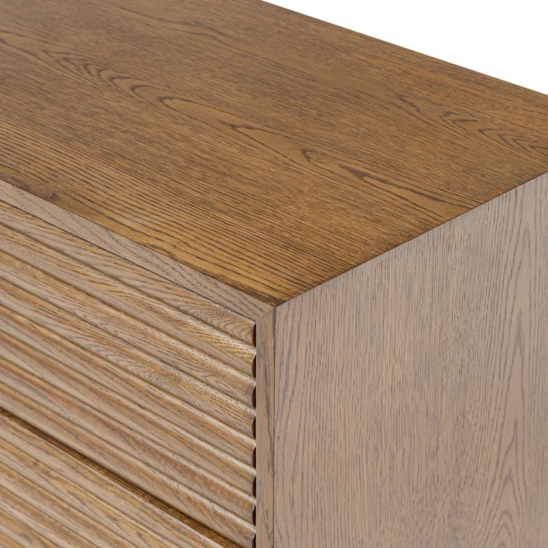 Ribbed Walnut Chest of Drawers