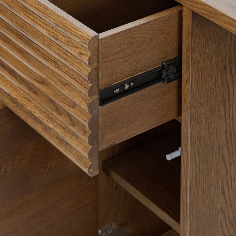 Ribbed Walnut Desk