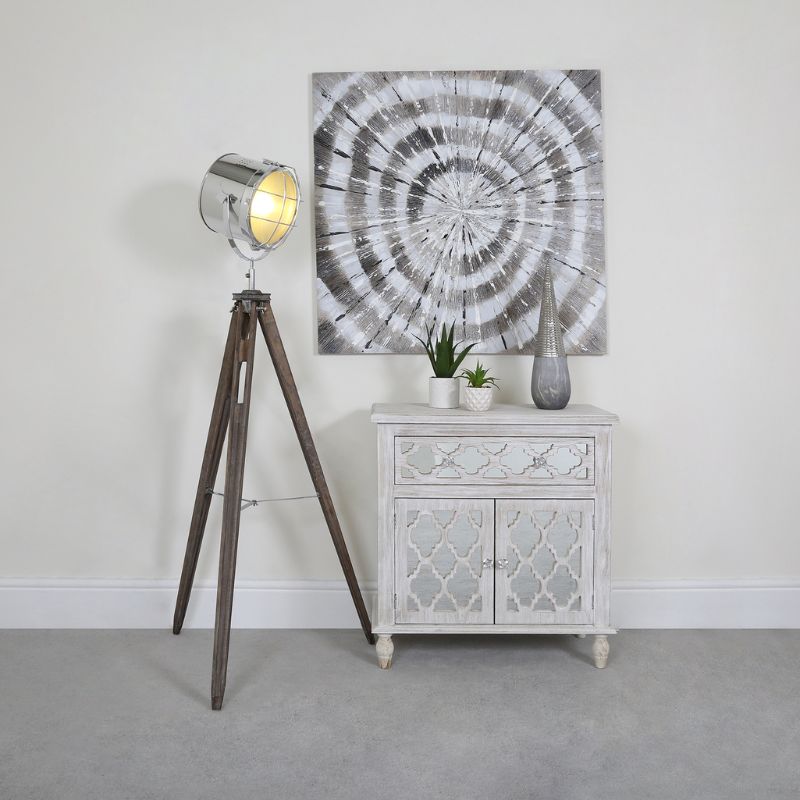 Zia Grey Wooden Hollywood Tripod Lamp with Spot Light