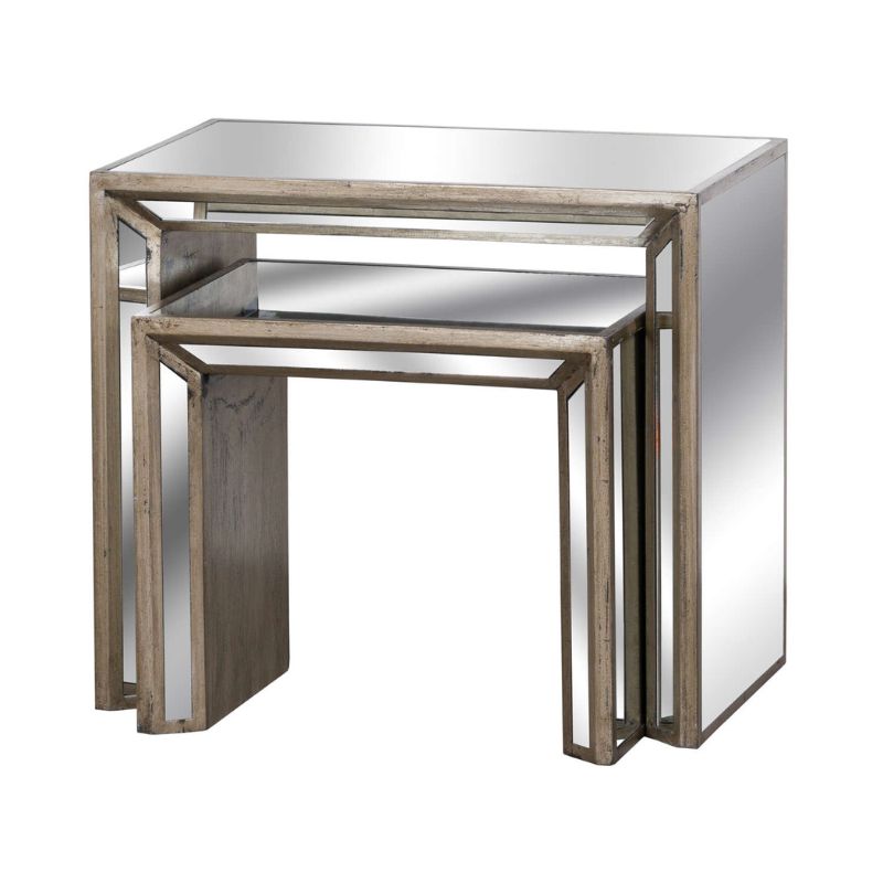 Augustus Mirrored Nest Of Tables - Neroli Furnishings