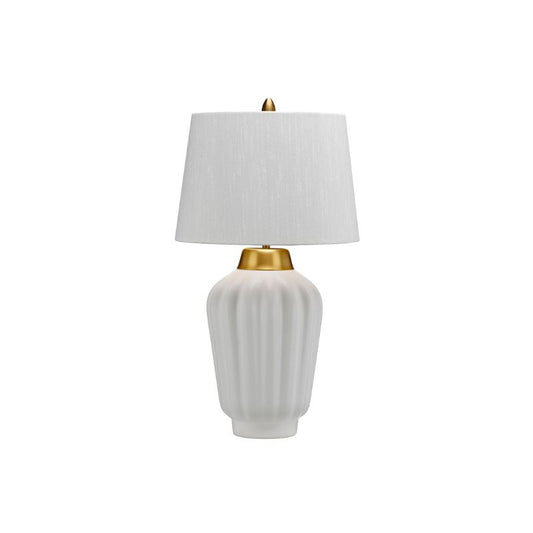 Bexley 1 Light Table Lamp - White & Brushed Brass