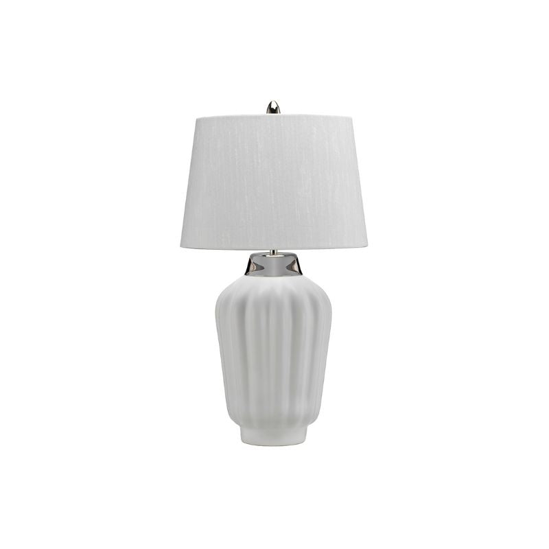 Bexley 1 Light Table Lamp - White & Polished Nickel