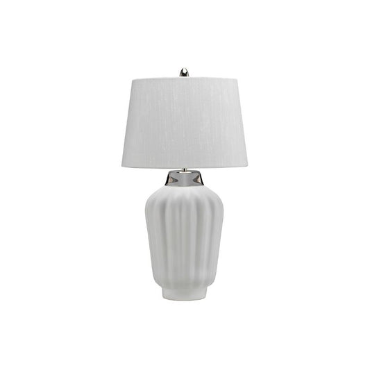 Bexley 1 Light Table Lamp - White & Polished Nickel