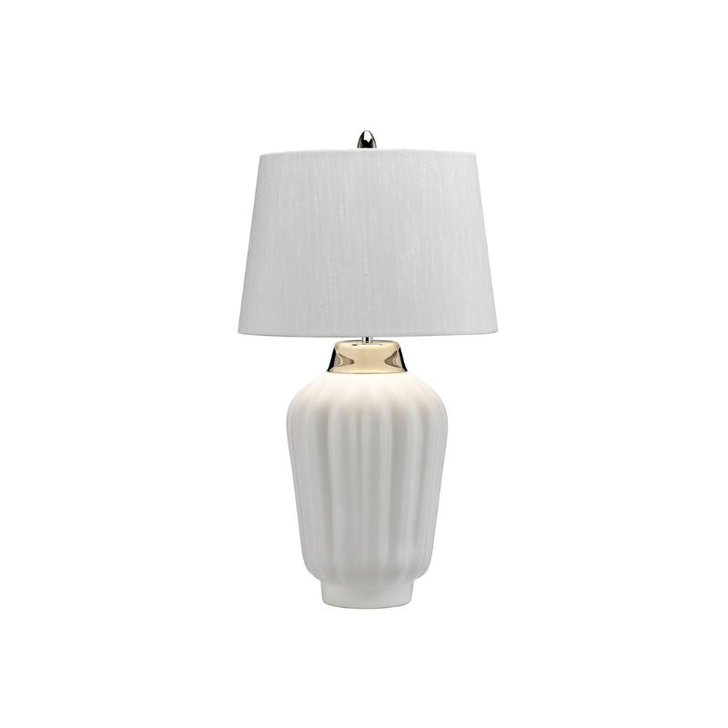 Bexley 1 Light Table Lamp - White & Polished Nickel