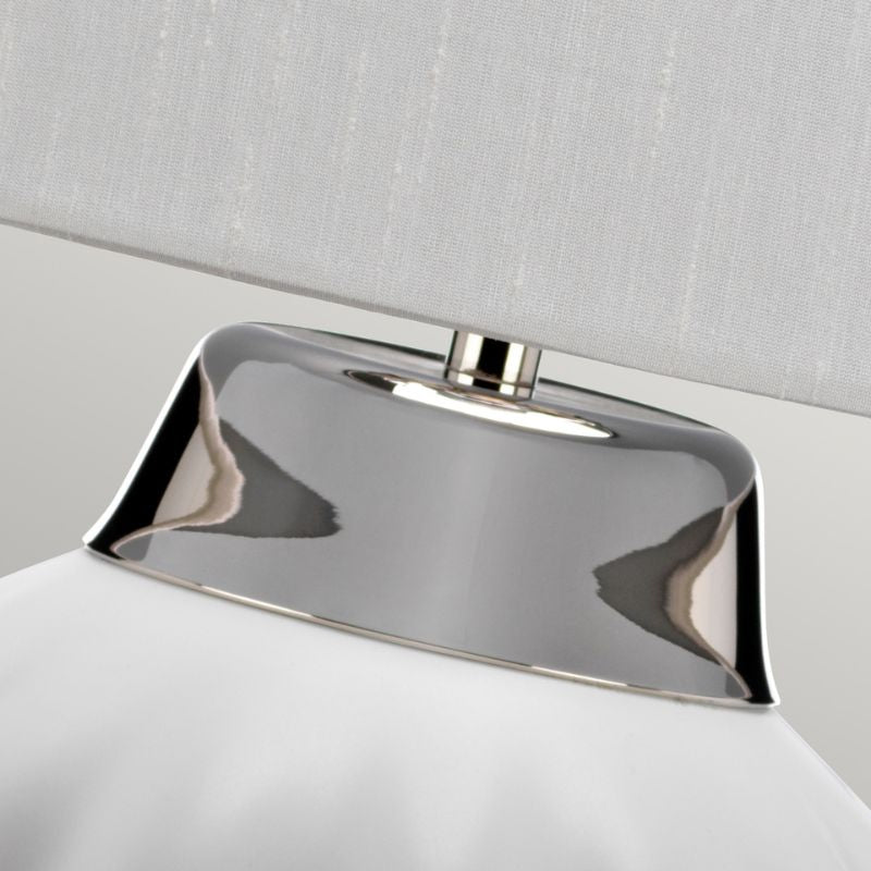 Bexley 1 Light Table Lamp - White & Polished Nickel