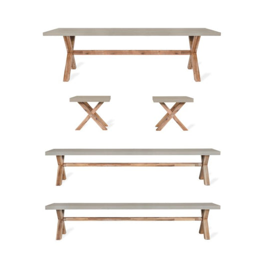 Burford Table and Bench Set - Large - Neroli Furnishings