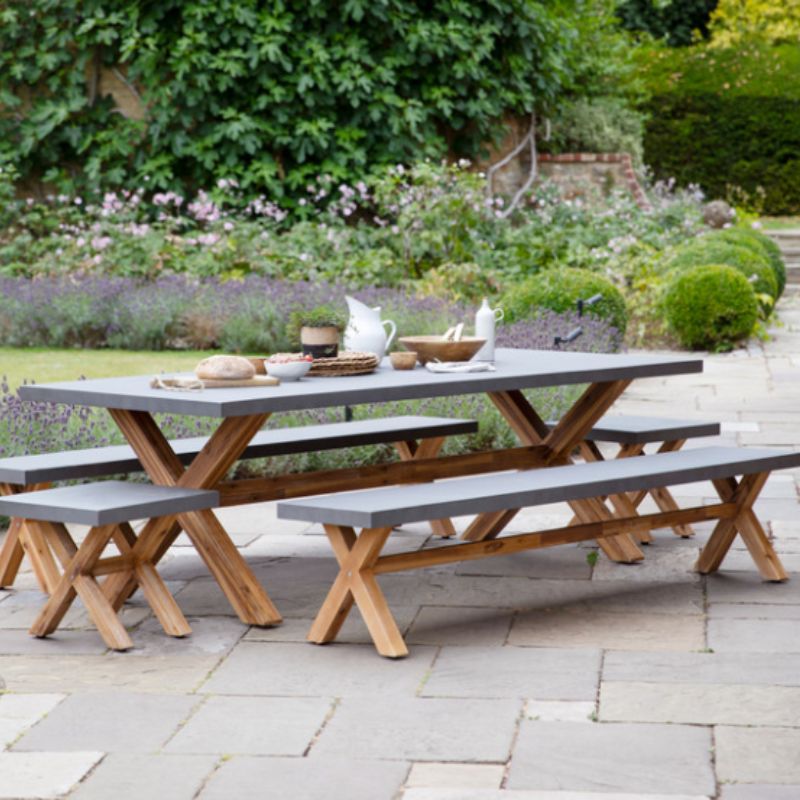 Burford Table and Bench Set - Large - Neroli Furnishings