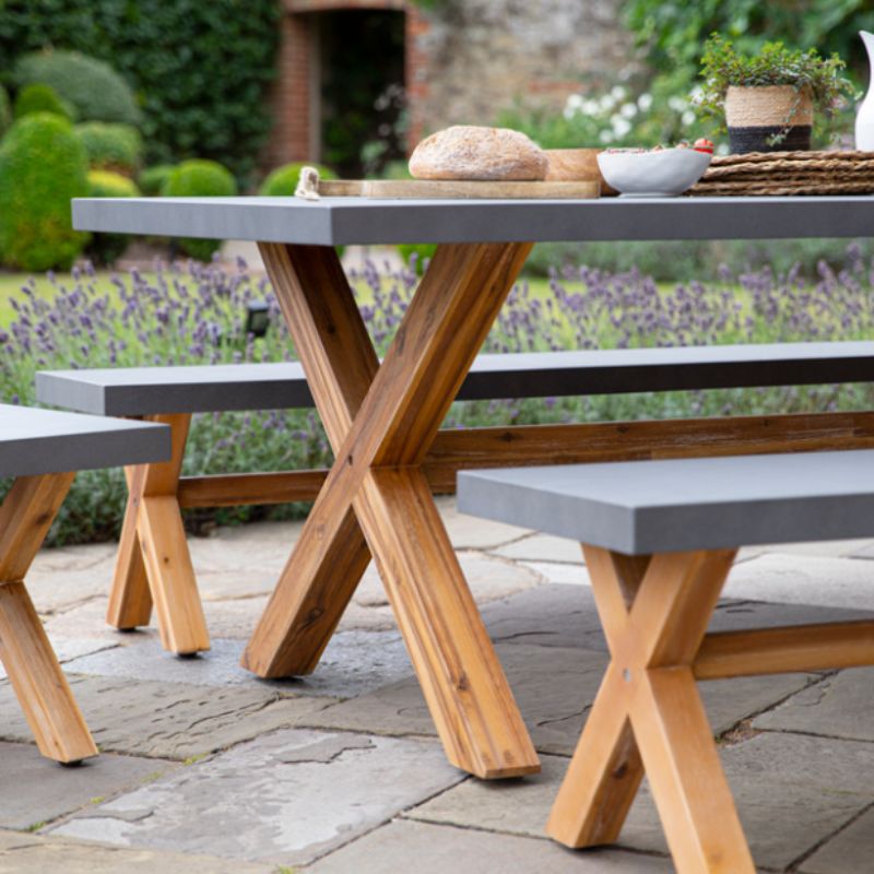 Burford Table and Bench Set - Large - Neroli Furnishings