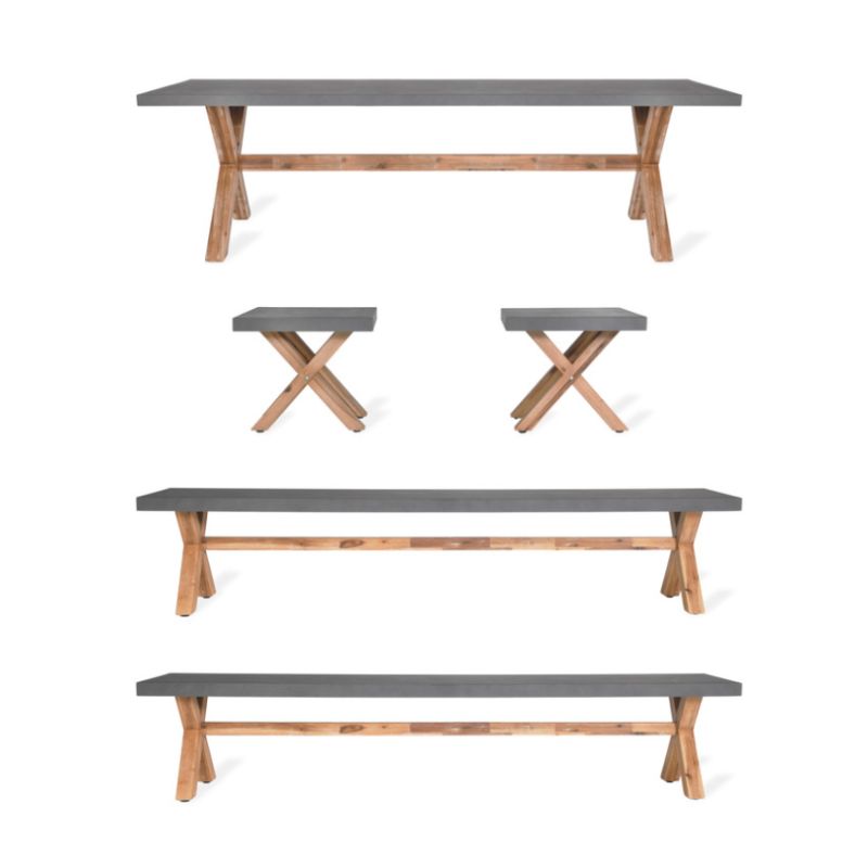 Burford Table and Bench Set - Large - Neroli Furnishings