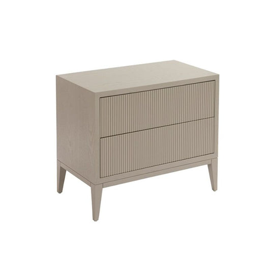 Cole Ceramic Grey Finish Wide Bedside Table - Neroli Furnishings