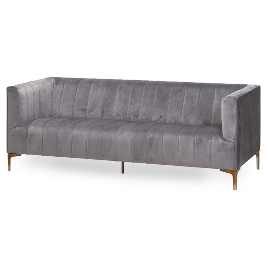 Emperor Grey Velvet 2 Seater Sofa - Neroli Furnishings