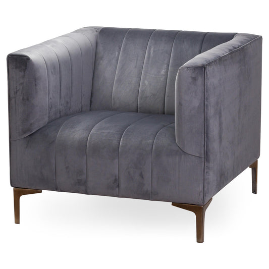 Emperor Grey Velvet Arm Chair - Neroli Furnishings