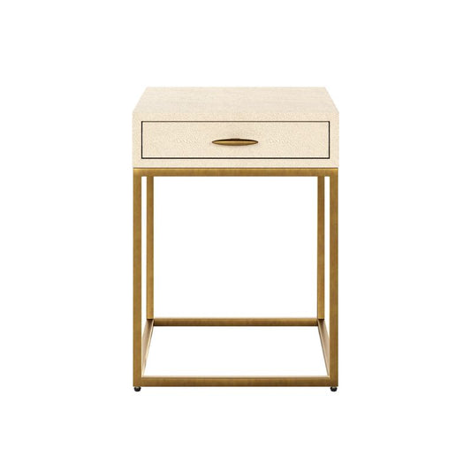 Mia Bedside Table Ivory Shagreen - Neroli Furnishings