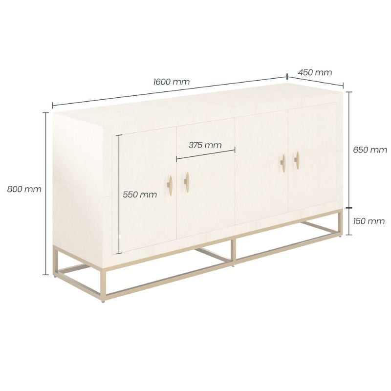 Mia Sideboard Ivory Shagreen - Neroli Furnishings