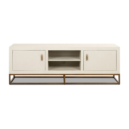 Mia TV Unit Ivory Shagreen - Neroli Furnishings