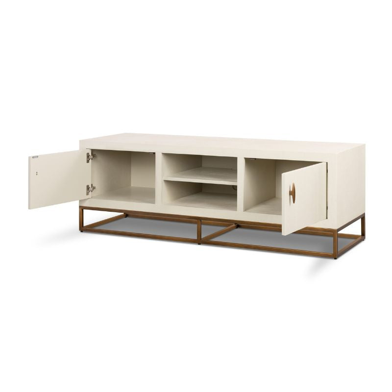 Mia TV Unit Ivory Shagreen - Neroli Furnishings