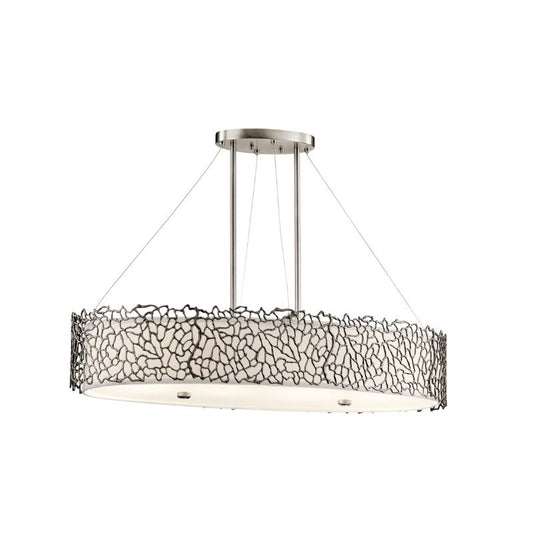 Silver Coral 4 Light Oval Island Light